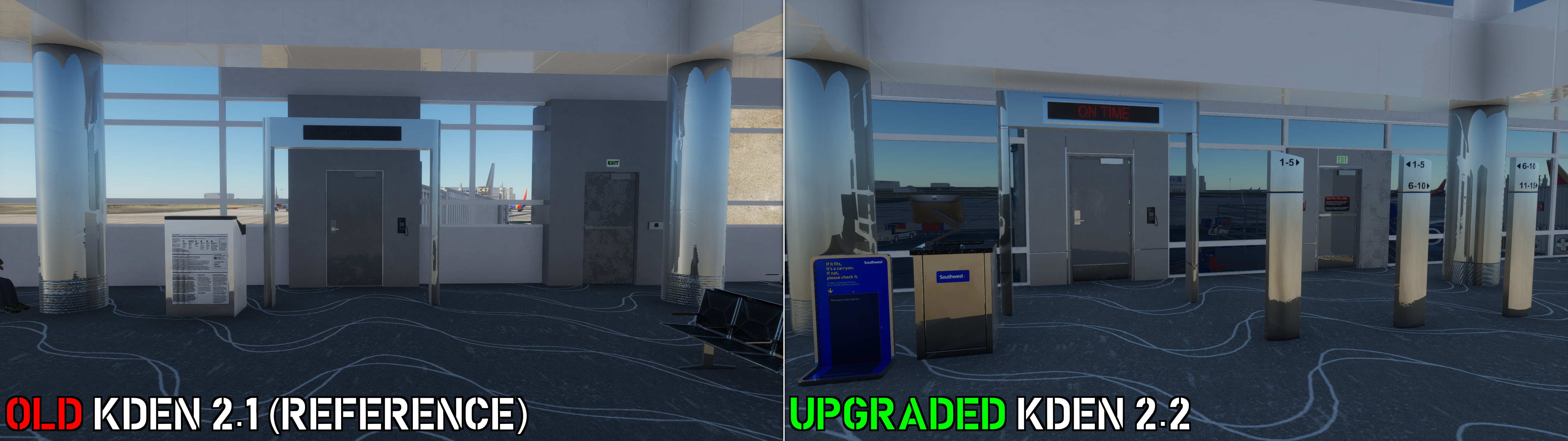 Terminal interior comparison