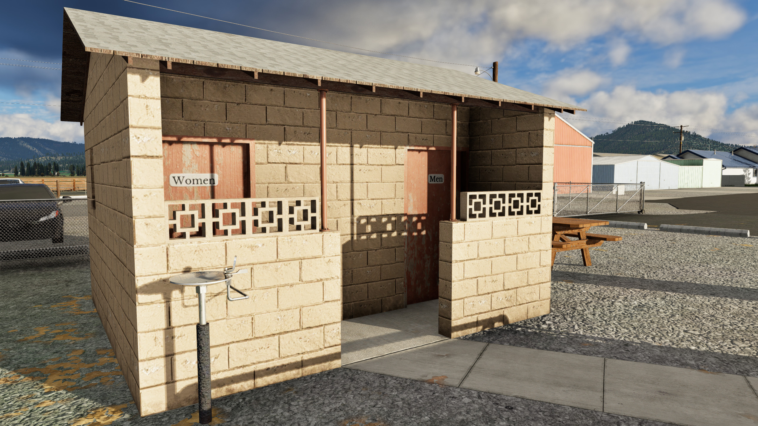 Scott Valley airport restroom building for Scott Valley Airport (A30) by X-Codr Designs in X-Plane