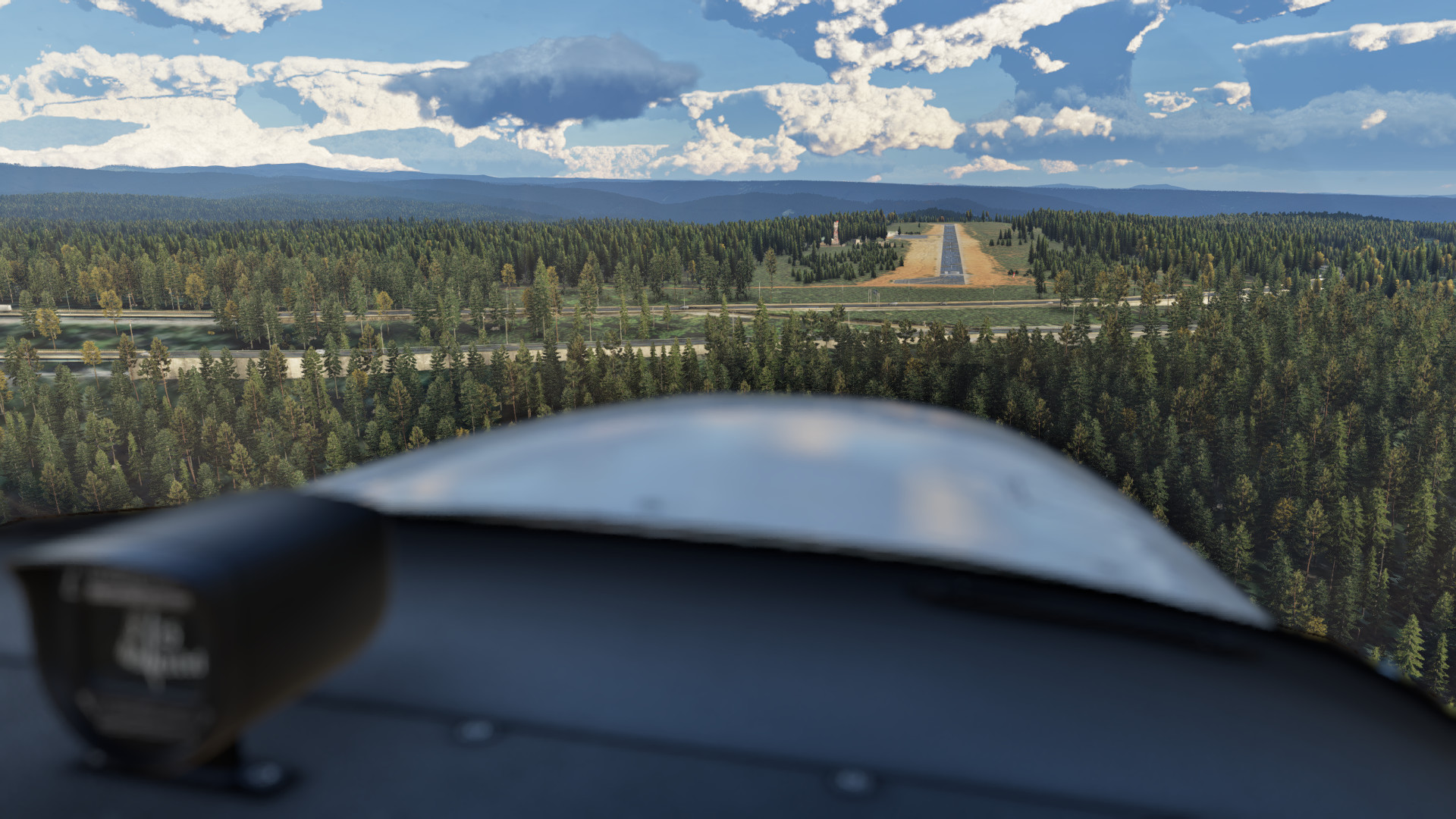 aerial view of Blue Canyon airport in the Sierra Nevada for Blue Canyon-Nyack Airport (KBLU) by X-Codr Designs in X-Plane