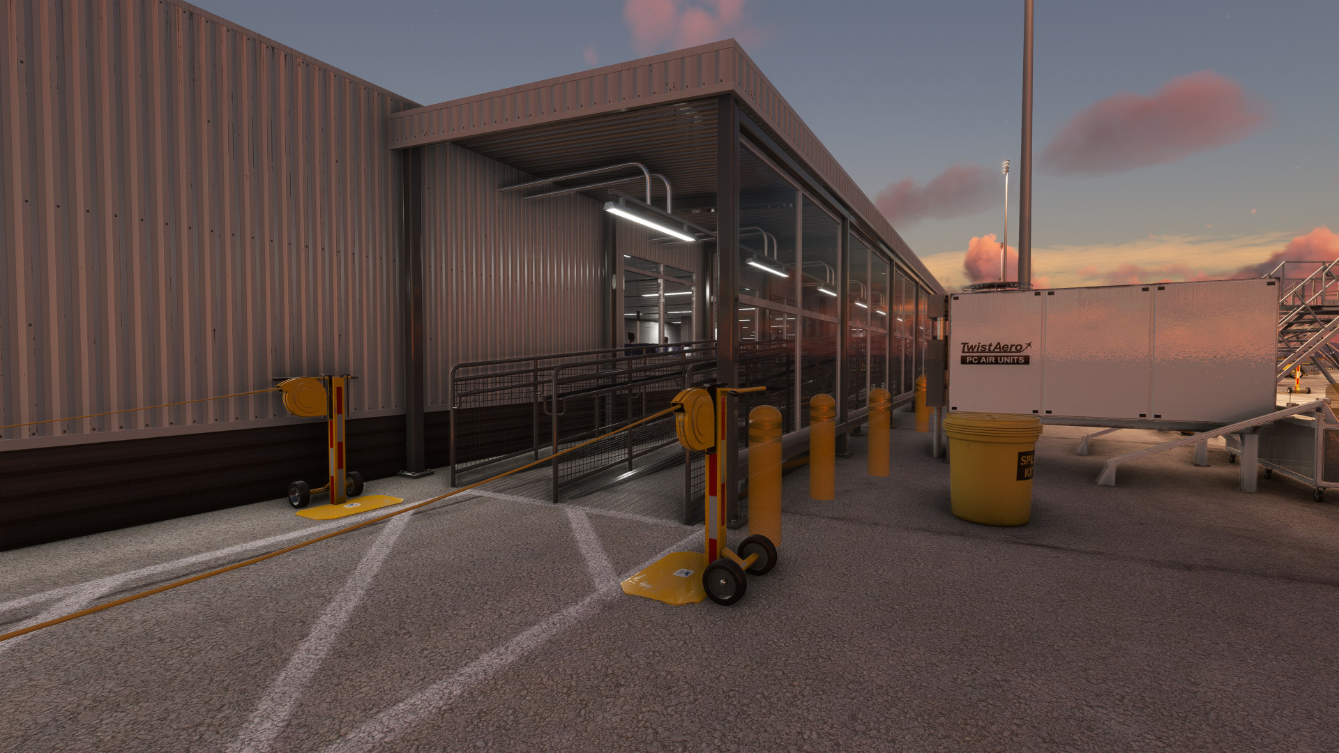 service area beside the terminal at sunset for Denver International Airport (KDEN) by X-Codr Designs in MSFS