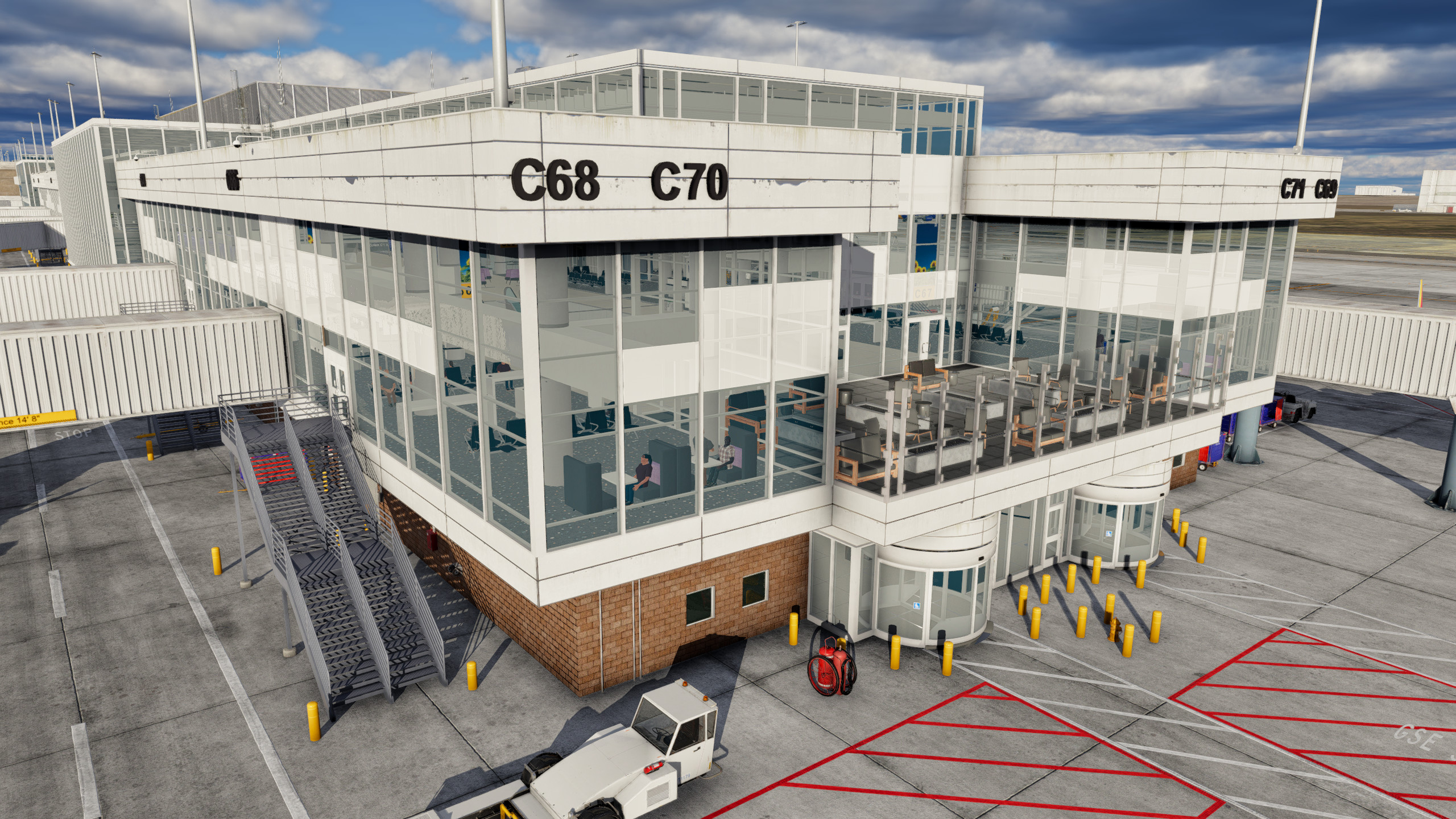 KDEN concourse gate C68 and C70 exterior for Denver International Airport (KDEN) by X-Codr Designs in X-Plane