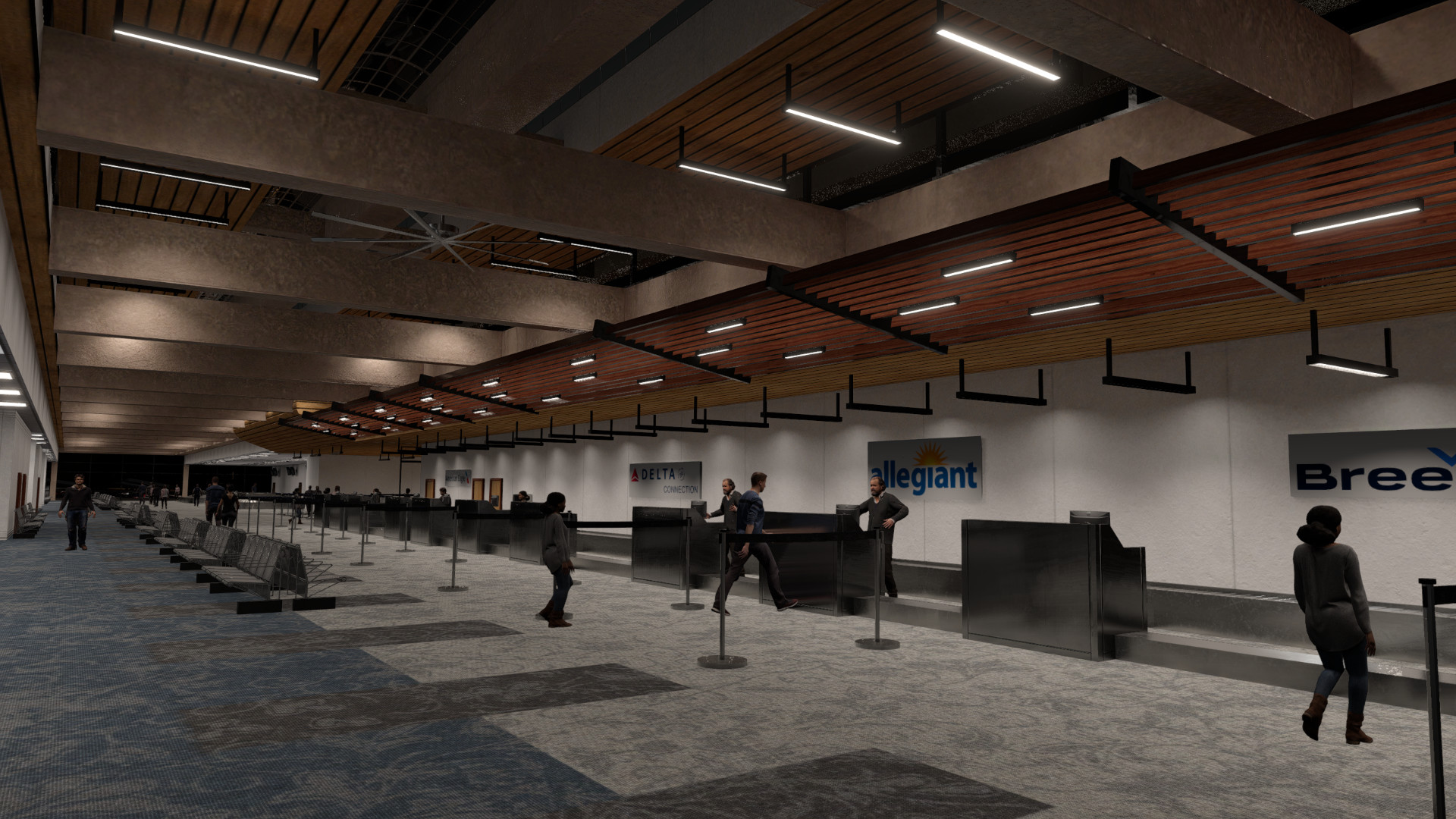 KEVV check-in hall for Evansville Regional Airport (KEVV) by X-Codr Designs in X-Plane