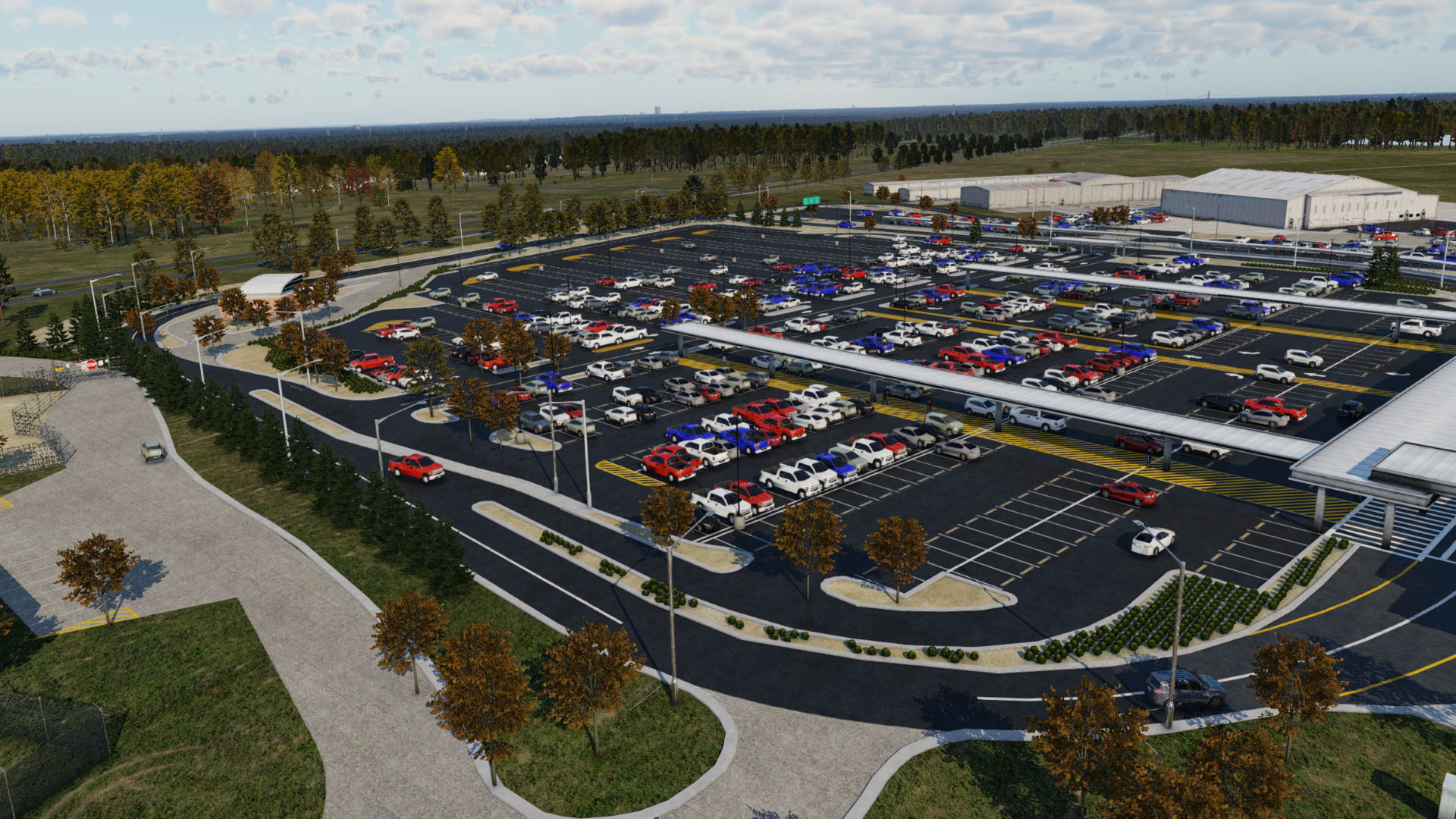 Montgomery Regional Airport parking lot and terminal for Montgomery Regional Airport (KMGM) by X-Codr Designs in X-Plane