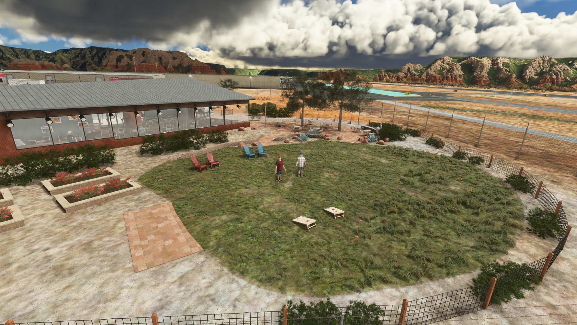aerial view of Sedona airport grounds and red rock country for Sedona Airport (KSEZ) by X-Codr Designs in MSFS