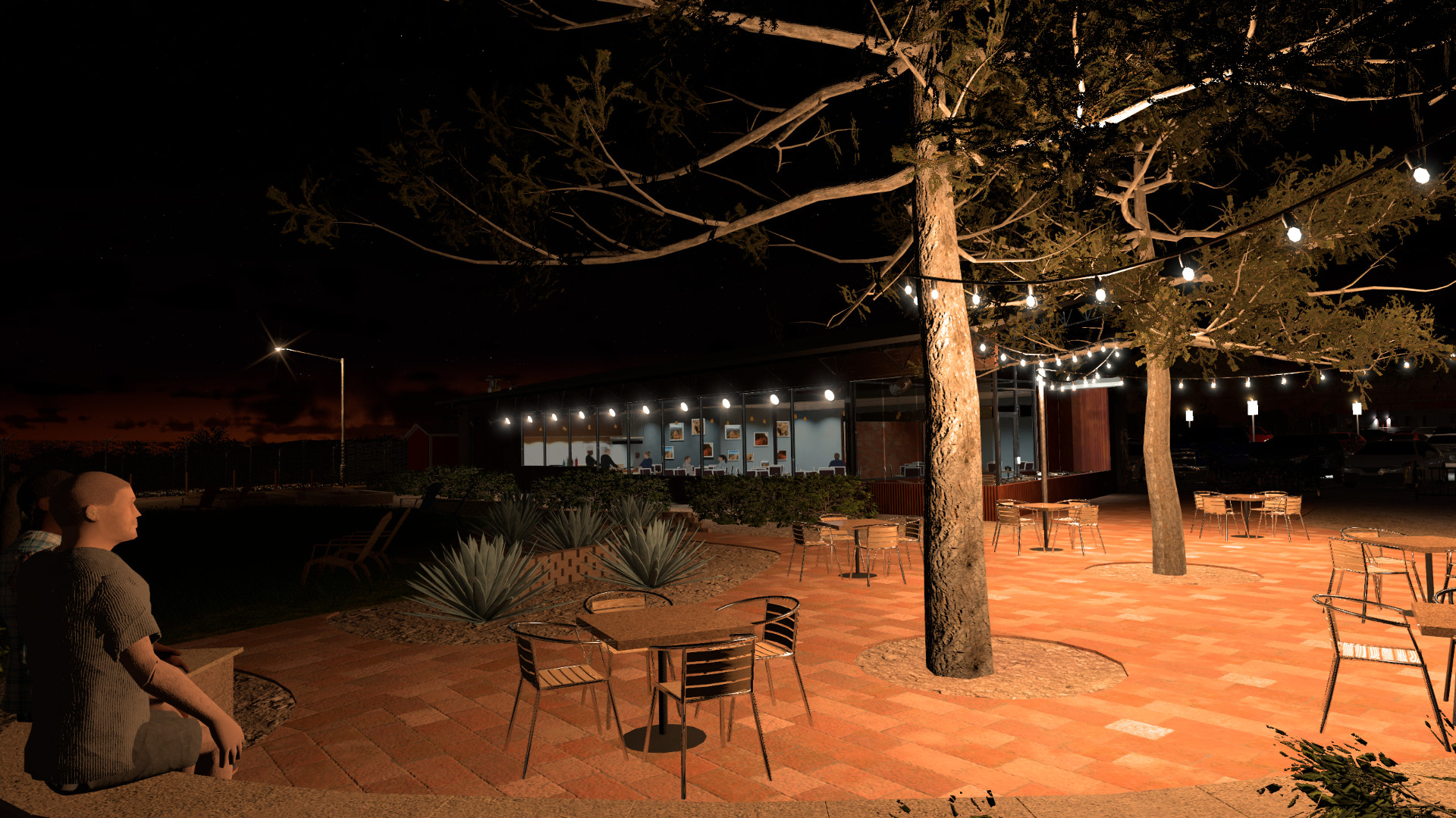 Sedona Airport building at night for Sedona Airport (KSEZ) by X-Codr Designs in X-Plane